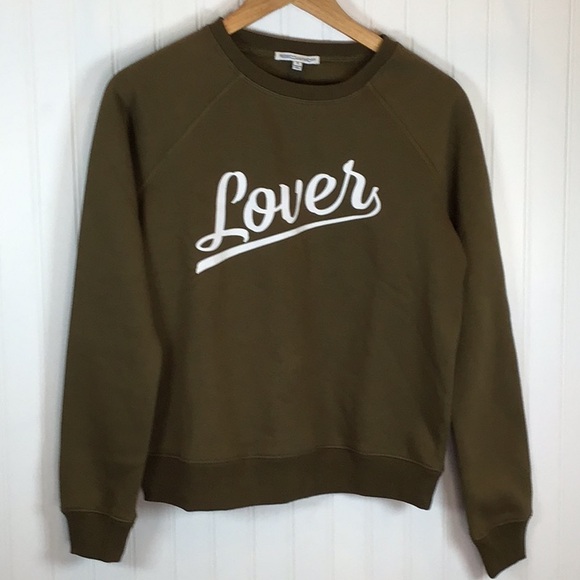 Rebecca Minkoff | LOVER Army Green Sweatshirt Size Small - Picture 6 of 11
